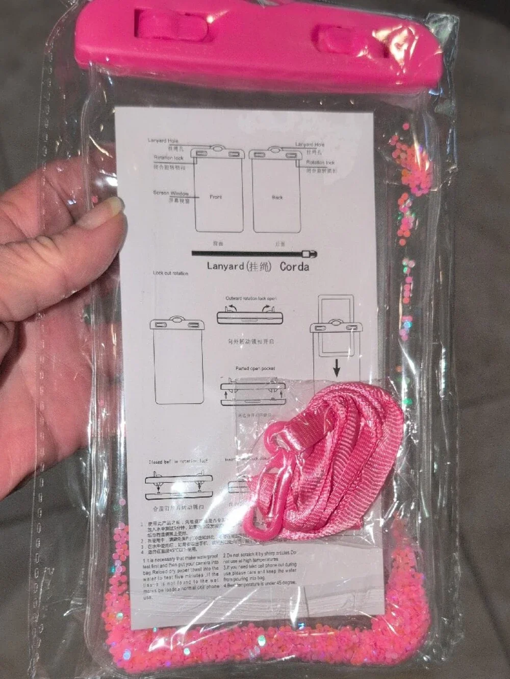 Pink Waterproof Phone Pouch - Clear Mobile Case